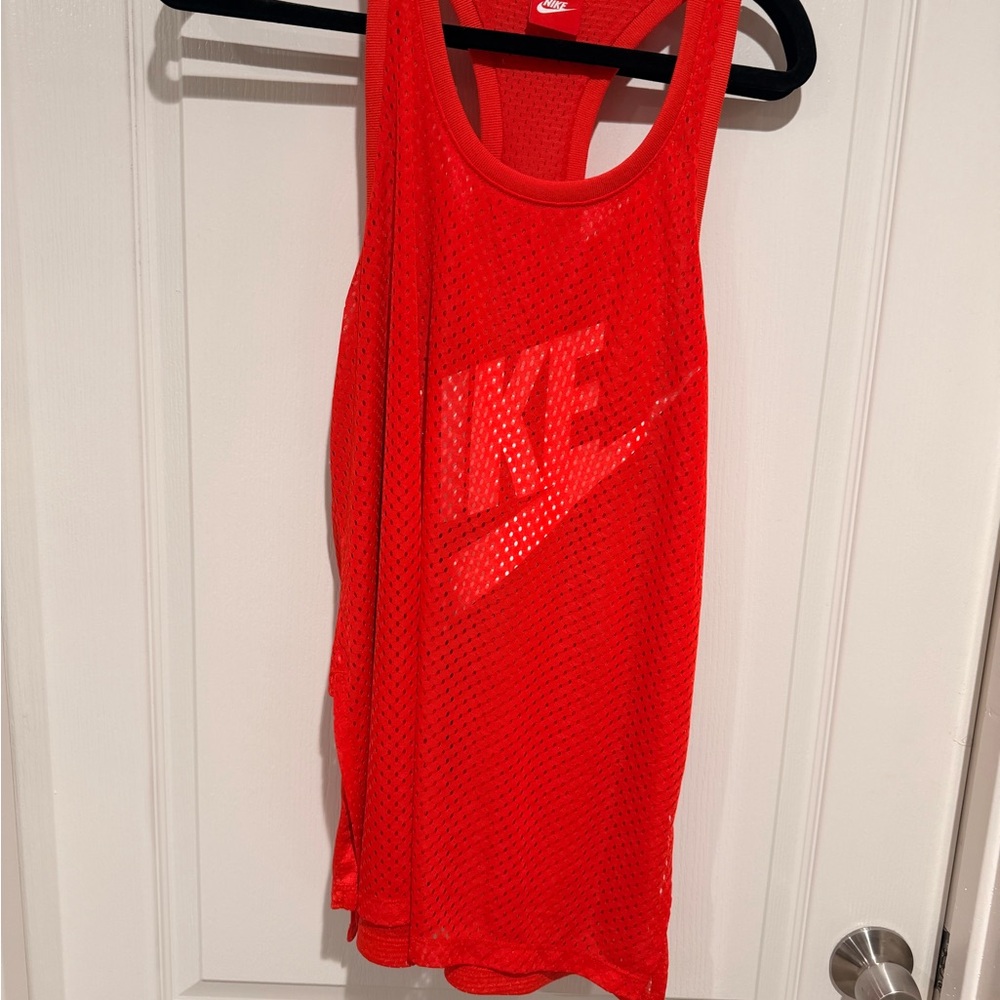 Nike Bright Red Mesh Racerback Tank